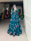 Firoji Colour Georgette With Floral Print Gown Wholesale Clothing Distributors In India YNF5029